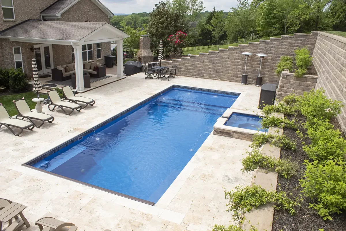 Completed pool installation project