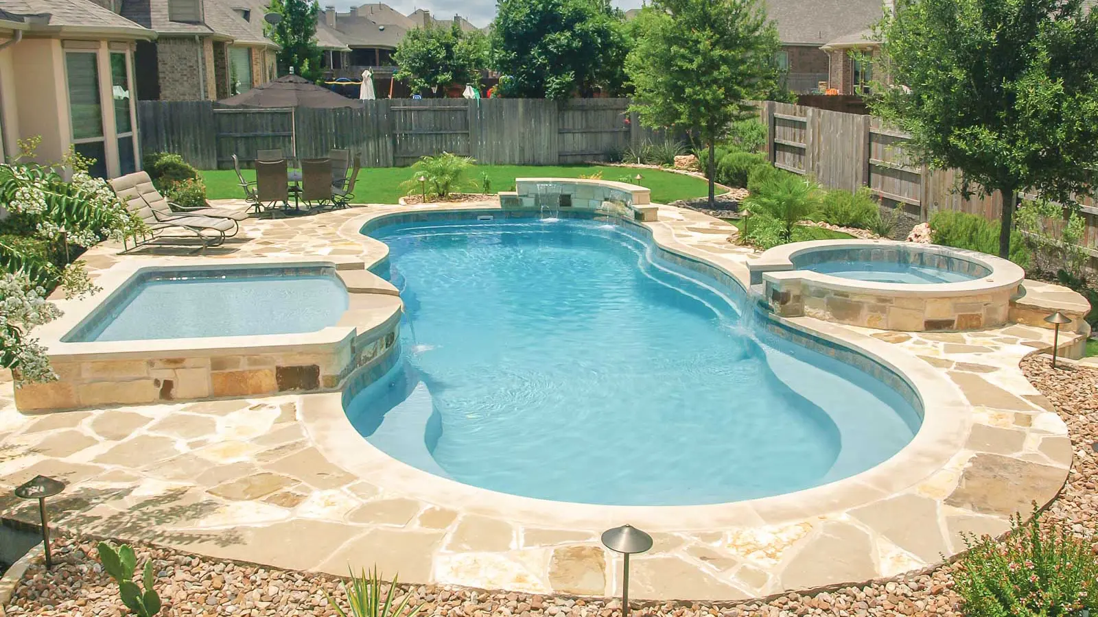 Leisure-Pools-Caribbean-Fiberglass-Pool-Shape The Caribbean™, a fiberglass pool design manufactured by Leisure Pools
